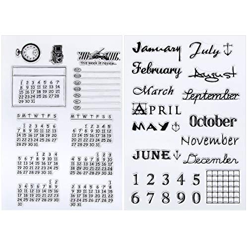 Outus 2 Blatt Kalender-Planer, Silikonstempel, transparent, für Journaling, Scrapbooking, Basteln und Dekoration von Fotoalben Outus 2 Blatt Kalender-Planer, Silikonstempel, transparent, für Journaling, Scrapbooking, Basteln und Dekoration von Fotoalben von Outus