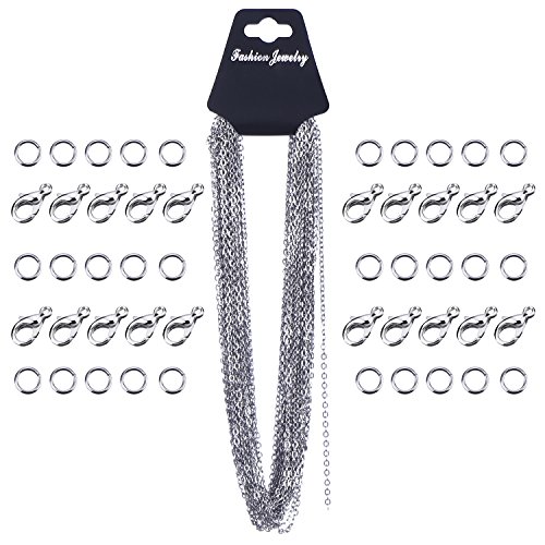 33 Füße Edelstahl DIY Gliederkette Link Kette mit 20 Karabinerverschluss und 30 Sprung Ringe für Schmuck machen 33 Füße Edelstahl DIY Gliederkette Link Kette mit 20 Karabinerverschluss und 30 Sprung Ringe für Schmuck machen von Outus