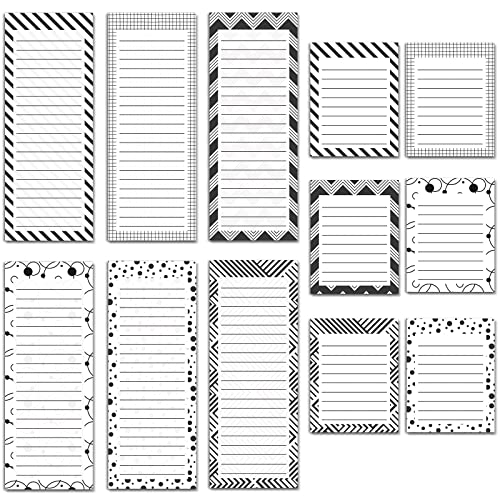 Outus Magnetischer Notizblock für Kühlschrank, Einkaufsliste, Aufgabenliste, lustiger Notizblock für Kühlschrank, Erinnerung, 50 Blatt pro Block, 8,9 x 22,9 cm und 8,9 x 11,4 cm, 12 Stück von Outus