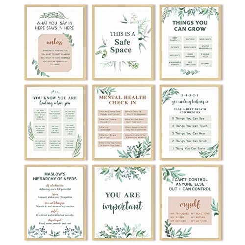 Outus Poster für psychische Gesundheit, Angsttherapie, Motivationsposter, Psychologe, Berater, inspirierende Poster, positive Zitate, Wanddekoration, Klassenzimmer für Zuhause, Büro, 20,3 x 25,4 cm von Outus
