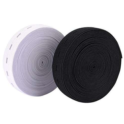 Outus WedDecor Knopflochband, glatte Oberfläche, sehr langlebig, hochwertiges Elastikband zum Nähen, Stricken, Kunst- und Bastelzubehör, Schwarz und Weiß, 5 m x 20 mm Outus WedDecor Knopflochband, glatte Oberfläche, sehr langlebig, hochwertiges Elastikband zum Nähen, Stricken, Kunst- und Bastelzubehör, Schwarz und Weiß, 5 m x 20 mm von Outus