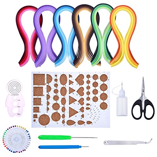 Generic YOG9 Kit Assorted with 8 Tools and 29 Colors 600 Strips Quilling Paper, Acrylic von Outus