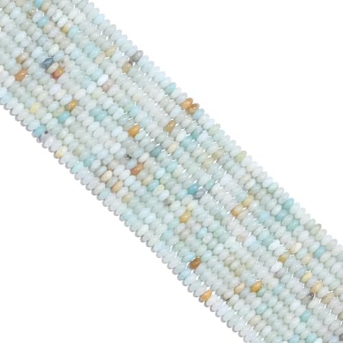 2 x 4 mm Amazonit-Natur-Rondelle-Perlen, Abakus-Scheibenstein-Abstandshalter, lose Halbedelstein-Perlen für Armband-, Halsketten- und Schmuckherstellung 2 x 4 mm Amazonit-Natur-Rondelle-Perlen, Abakus-Scheibenstein-Abstandshalter, lose Halbedelstein-Perlen für Armband-, Halsketten- und Schmuckherstellung von Ouubuuy