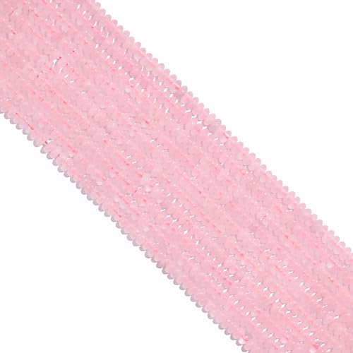 2 x 4 mm große Rosenquarz-Perlen, Abakus-Scheibenstein-Abstandhalter, lose Halbedelstein-Perlen für Armbänder, Halsketten, Schmuckherstellung 2 x 4 mm große Rosenquarz-Perlen, Abakus-Scheibenstein-Abstandhalter, lose Halbedelstein-Perlen für Armbänder, Halsketten, Schmuckherstellung von Ouubuuy