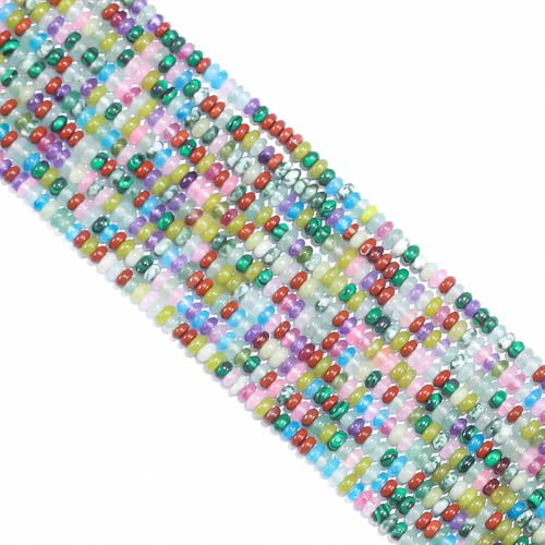 2 x 4 mm mehrfarbige natürliche Rondelle-Perlen, Abakus-Scheibenstein-Abstandshalter, lose Halbedelstein-Perlen für Armbänder, Halsketten, Schmuckherstellung 2 x 4 mm mehrfarbige natürliche Rondelle-Perlen, Abakus-Scheibenstein-Abstandshalter, lose Halbedelstein-Perlen für Armbänder, Halsketten, Schmuckherstellung von Ouubuuy