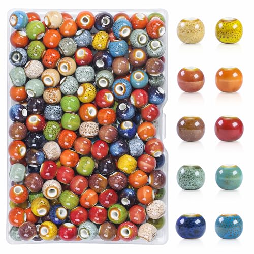 Glasur-Keramikperlen im Vintage-Stil, 8 mm, bunte Porzellan-Perlen für Armbänder, Basteln, Schmuckherstellung, 200 Stück Glasur-Keramikperlen im Vintage-Stil, 8 mm, bunte Porzellan-Perlen für Armbänder, Basteln, Schmuckherstellung, 200 Stück von Ouubuuy