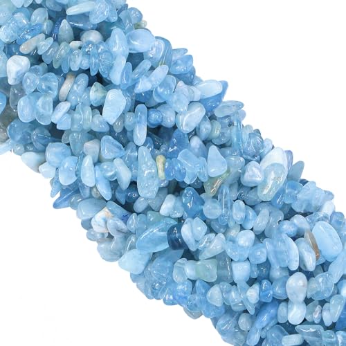 260pcs Aquamarin Perlen zum Auffädeln Kristall Edelsteine Steine Perlenset für Armbänder Schmuck Selber Machen set Ketten Ohrringe Crafting Natürlichen Gebohrt 5-8mm von Ouubuuy