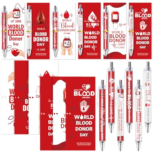 Ouvibor 50 Sets World Blood Donor Day Favors Gifts Includes 50 Blood Donor Day Ballpoint Pens and 50 Bookmarks for Blood Donor Awareness Day Party Favors Supplies Ouvibor 50 Sets World Blood Donor Day Favors Gifts Includes 50 Blood Donor Day Ballpoint Pens and 50 Bookmarks for Blood Donor Awareness Day Party Favors Supplies von Ouvibor