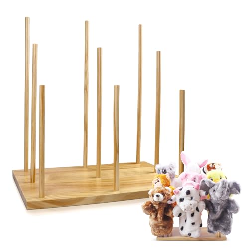 Ouvibor Puppenständer aus Holz, Bildung, Puppenständer und Display, Puppenhalter, Anti-Crush-Aufbewahrung, hält 9 Handpuppen Ouvibor Puppenständer aus Holz, Bildung, Puppenständer und Display, Puppenhalter, Anti-Crush-Aufbewahrung, hält 9 Handpuppen von Ouvibor