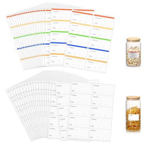400 Stück Gefrieretiketten, 60 MM × 30 MM Gefrieretiketten zum Beschriften, Farblich Etiketten zum Beschriften, Leicht Abziehbare Klebeetiketten zum Beschriften Keine Rückstände von Ouxayapl