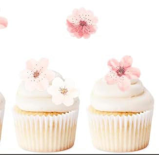 48 Stück Rosa Schmetterlings Tortendeko Geburtstag,Kirschblüten von Ouxayapl