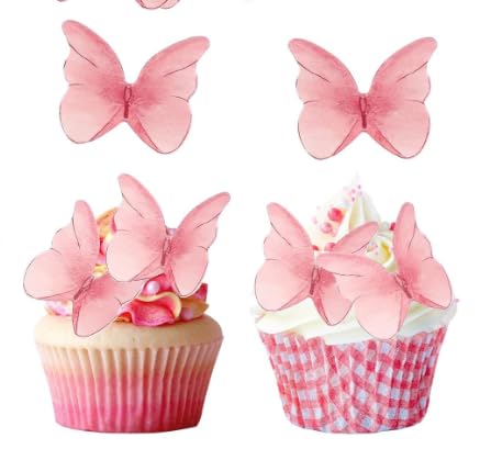 48 Stück Schmetterlings Tortendeko Geburtstag,Rosa von Ouxayapl