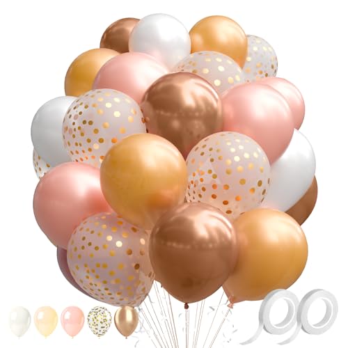 60 Stück Luftballons Rosa Rosegold, Luftballons Altrosa, Metallic Rosegold Konfetti Latex Ballon für Mädchen Geburtstag, Hochzeit, Jubiläum, Abschluss, Babyparty Dekoration 60 Stück Luftballons Rosa Rosegold, Luftballons Altrosa, Metallic Rosegold Konfetti Latex Ballon für Mädchen Geburtstag, Hochzeit, Jubiläum, Abschluss, Babyparty Dekoration von Ouxayapl