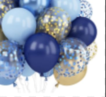 Blaue und goldene Luftballons,60 Stück Latex-Metallballons Luftballons Luftballons für Party Deko Mädchen Blaue und goldene Luftballons,60 Stück Latex-Metallballons Luftballons Luftballons für Party Deko Mädchen von Ouxayapl