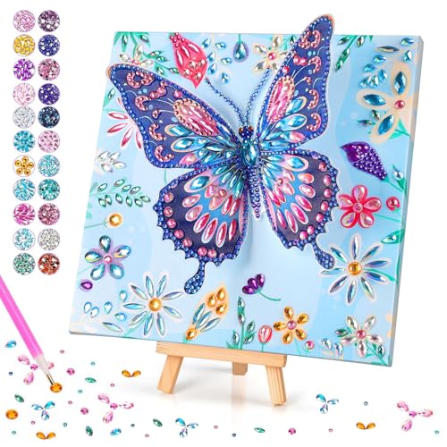 Diamond Painting kinder, Diamond Painting Schmetterling Bastelset Kinder Geschenke für Mädchen 6 7 8 9 10 11 Jahre, Basteln Mädchen Diamant Painting Schmetterlings mit Holzrahmen Kreative Spielzeug Diamond Painting kinder, Diamond Painting Schmetterling Bastelset Kinder Geschenke für Mädchen 6 7 8 9 10 11 Jahre, Basteln Mädchen Diamant Painting Schmetterlings mit Holzrahmen Kreative Spielzeug von Ouxayapl