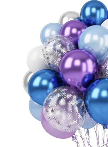 Luftballons Blau Lila Weiß, 60 Stück Latex-Metallballons Luftballons Luftballons für Party Deko Mädchen Luftballons Blau Lila Weiß, 60 Stück Latex-Metallballons Luftballons Luftballons für Party Deko Mädchen von Ouxayapl
