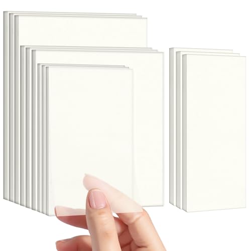 600 Blätter Transparente Haftnotizen,Wasserdicht und Leicht zu Beschreiben Transparent Sticky Notes,Wiederbeschreibbar Durchsichtige für Schulsachen,Schule,Büro,Hause - Vier Größen von Ouxayapl
