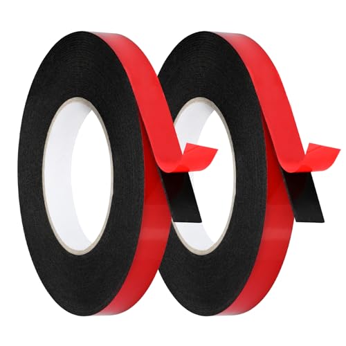 Ouxayapl Doppelseitiges Klebeband Extra Stark 2pks (10m x 10mm, 10m x 15mm) Wasserdicht, Hochtemperaturbeständig Klebeband Doppelseitig für Wand und LED Streifen, Auto, Wohn und Außende von Ouxayapl