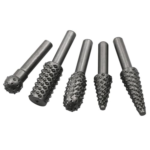 5 STÜCKE 1/4 '' Bohrer Dreh Set For Holzbearbeitung Messer Holzschnitzerei Werkzeug Zimmerei Holz Schneidwerkzeuge WorkDrill Bit Set(Grey) von Ouxk