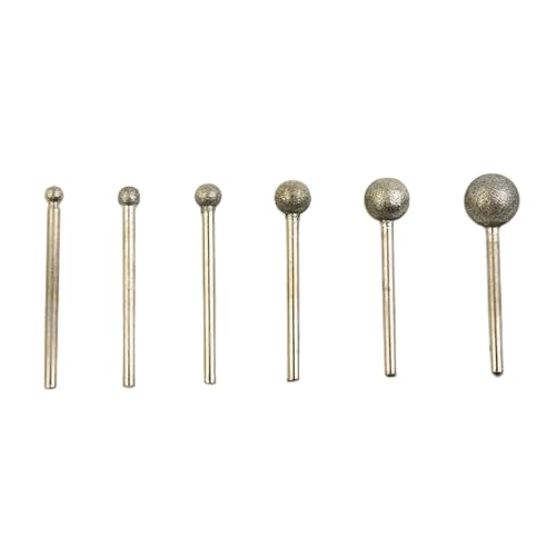 6 STÜCKE Schleifnadelkopf Diamant Rundkugel-Bohrer For Schnitzen, Bohren Von 4-12 Mm Glas Edelsteinen Elektrowerkzeuge von Ouxk