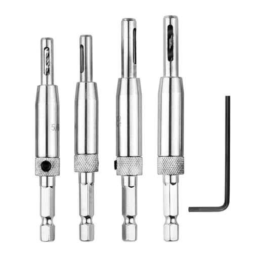 Selbstzentrierende Scharnierbohrer, Bohrer For Die Holzbearbeitung, Tür- Und Fensterscharnier, Positionierungsloch(4pcs silver) von Ouxk