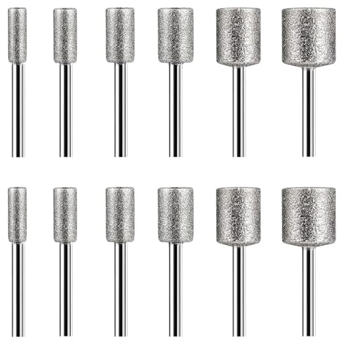 Steinschnitzset, 12-teiliges Diamant-Fräser-Set For Stein, Felsen, Glas, Keramik, Rotationswerkzeuge von Ouxk