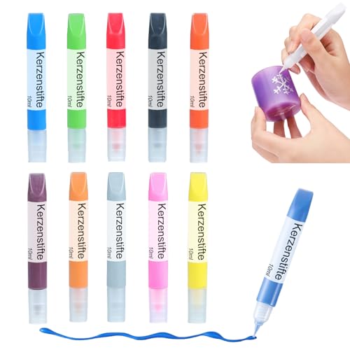 Ovaletta 10 Stück Kerzenstifte, Kerzen Bemalen Set, Wachsstifte für Kerzen, Candle Pen für Kerzen, Kerzenfarbe, Dekorieren und Personalisieren von Kerzen, Keramik Bemalen Set, je 10 ml Ovaletta 10 Stück Kerzenstifte, Kerzen Bemalen Set, Wachsstifte für Kerzen, Candle Pen für Kerzen, Kerzenfarbe, Dekorieren und Personalisieren von Kerzen, Keramik Bemalen Set, je 10 ml von Ovaletta