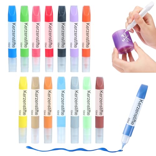 Ovaletta 14 Stück Kerzenstifte, Kerzen Bemalen Set, Wachsstifte für Kerzen, Candle Pen für Kerzen, Kerzenfarbe, Dekorieren und Personalisieren von Kerzen, Keramik Bemalen Set, je 10 ml Ovaletta 14 Stück Kerzenstifte, Kerzen Bemalen Set, Wachsstifte für Kerzen, Candle Pen für Kerzen, Kerzenfarbe, Dekorieren und Personalisieren von Kerzen, Keramik Bemalen Set, je 10 ml von Ovaletta