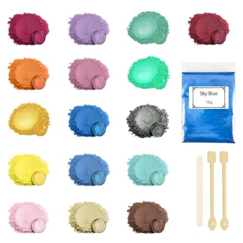 Ovaletta 16 Epoxidharz Farbe 10g,Mica Powder, Kerzen Selber Machen Set, Farbpigmente für Gießpulver, Badebomben Selber Machen, Diy Pigmentpulver für Seifenfarbe, Kerze, Kosmetischer, Schleim Ovaletta 16 Epoxidharz Farbe 10g,Mica Powder, Kerzen Selber Machen Set, Farbpigmente für Gießpulver, Badebomben Selber Machen, Diy Pigmentpulver für Seifenfarbe, Kerze, Kosmetischer, Schleim von Ovaletta