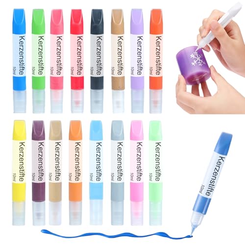 Ovaletta 16 Stück Kerzenstifte, Kerzen Bemalen Set, Wachsstifte für Kerzen, Candle Pen für Kerzen, Kerzenfarbe, Dekorieren und Personalisieren von Kerzen, Keramik Bemalen Set, je 10 ml Ovaletta 16 Stück Kerzenstifte, Kerzen Bemalen Set, Wachsstifte für Kerzen, Candle Pen für Kerzen, Kerzenfarbe, Dekorieren und Personalisieren von Kerzen, Keramik Bemalen Set, je 10 ml von Ovaletta