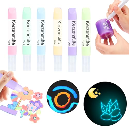 Ovaletta 6 Stück Im Dunkeln Leuchtender Kerzenstift, Kerzen Bemalen Set, Wachsstifte für Kerzen, kerzenstifte,Candle Pen für Kerzen, Dekorieren und Personalisieren von Kerzen, je 10 ml Ovaletta 6 Stück Im Dunkeln Leuchtender Kerzenstift, Kerzen Bemalen Set, Wachsstifte für Kerzen, kerzenstifte,Candle Pen für Kerzen, Dekorieren und Personalisieren von Kerzen, je 10 ml von Ovaletta