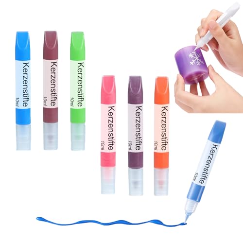 Ovaletta 6 Stück Kerzenstifte, Kerzen Bemalen Set, Wachsstifte für Kerzen, Candle Pen für Kerzen, Kerzenfarbe, Dekorieren und Personalisieren von Kerzen, Keramik Bemalen Set, je 10 ml Ovaletta 6 Stück Kerzenstifte, Kerzen Bemalen Set, Wachsstifte für Kerzen, Candle Pen für Kerzen, Kerzenfarbe, Dekorieren und Personalisieren von Kerzen, Keramik Bemalen Set, je 10 ml von Ovaletta