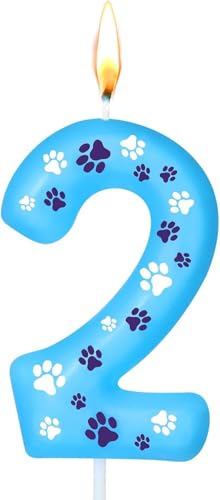 Ovaletta Blaue Geburtstagskerzen Zahlen 2 mit Pfotenabdruck, Kerzen Geburtstag, Blaue Geburtstagskerze, Geburtstagskerzen für Torte, Kerze 2, Kuchenaufsatz für Jungen, Mädchen, Hunde Partyzubehör Ovaletta Blaue Geburtstagskerzen Zahlen 2 mit Pfotenabdruck, Kerzen Geburtstag, Blaue Geburtstagskerze, Geburtstagskerzen für Torte, Kerze 2, Kuchenaufsatz für Jungen, Mädchen, Hunde Partyzubehör von Ovaletta