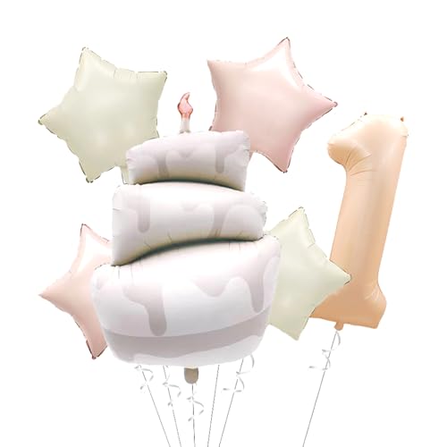 Ovanda 6 Stück Kuchen Geburtstagsdeko 1 Jahr, XXL Folienballon Happy Birthday Torten, Happy Birthday Deko, Luftballon Deko 1. Geburtstag, Torte Helium Ballon 1 für Mädchen Junge Kindergeburtstag Deko Ovanda 6 Stück Kuchen Geburtstagsdeko 1 Jahr, XXL Folienballon Happy Birthday Torten, Happy Birthday Deko, Luftballon Deko 1. Geburtstag, Torte Helium Ballon 1 für Mädchen Junge Kindergeburtstag Deko von Ovanda