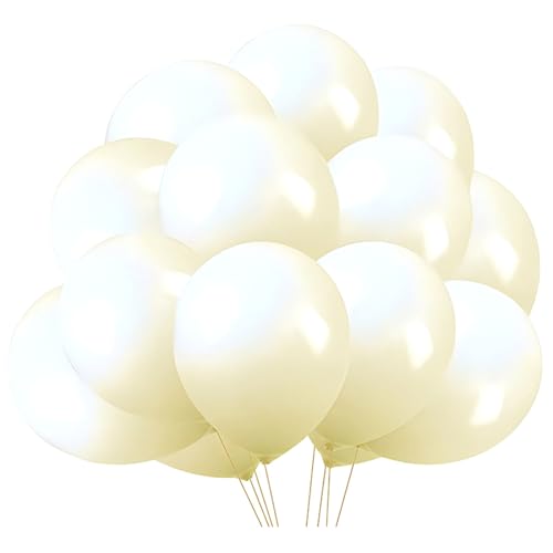 Ovanda 20 Stücke Luftballons Weiß Elfenbein, Helium Ballon, 10 Zoll Latex Weiß Elfenbein Ballons, Partyballon Deko, Weiße Luftballon Girlande für Hochzeit, Valentinstag, Verlobung,Geburtstag,Babyparty von Ovanda