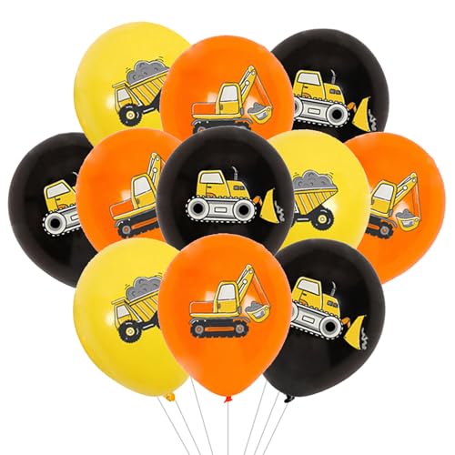 Ovanda 20 Stück Bagger Deko Kindergeburtstag Luftballon, Baufahrzeug Luftballons, Baustelle Geburtstag Deko, Bagger Luftballon Junge, Baggers Geburtstag Deko Ballons, Luftballons Gelb Orange Schwarz Ovanda 20 Stück Bagger Deko Kindergeburtstag Luftballon, Baufahrzeug Luftballons, Baustelle Geburtstag Deko, Bagger Luftballon Junge, Baggers Geburtstag Deko Ballons, Luftballons Gelb Orange Schwarz von Ovanda