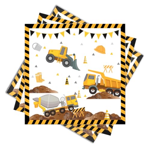 Ovanda 20 Stück Bagger Servietten, Baustelle Servietten 33x33cm, Traktor Servietten Kindergeburtstag, Einweg Servietten für Jungen Mädchen Geburtstag Partygeschirr Kindergeburtstag Deko Ovanda 20 Stück Bagger Servietten, Baustelle Servietten 33x33cm, Traktor Servietten Kindergeburtstag, Einweg Servietten für Jungen Mädchen Geburtstag Partygeschirr Kindergeburtstag Deko von Ovanda