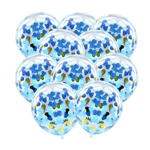 Ovanda 20 Stück Blaue Konfetti Luftballons, Blaue Latex Konfetti Luftballons, für Geburtstag Party, Hochzeit, Verlobung,Jubiläum,Babyparty,Abschlussfeier,Weihnachten,Karneval,Galentines Day Dekoration von Ovanda