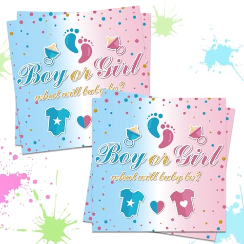 Ovanda 20 Stück Gender Reveal Servietten, 33x33cm Servietten Babyparty, Gender Reveal Party Deko, Boy or Girl, für Gender Reveal Party, Tischdekoration, Babyparty, Taschentücher Ovanda 20 Stück Gender Reveal Servietten, 33x33cm Servietten Babyparty, Gender Reveal Party Deko, Boy or Girl, für Gender Reveal Party, Tischdekoration, Babyparty, Taschentücher von Ovanda