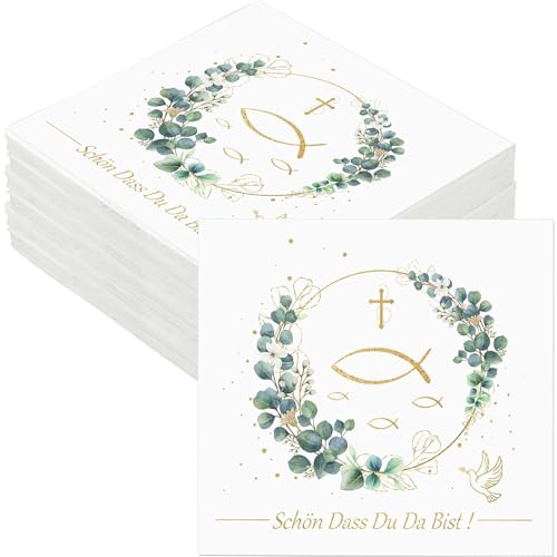Ovanda 20 Stück Servietten, Schön dass Du da bist, Konfirmation Deko Servietten, Tischdeko für Taufe, Babyparty Deko, Kommunion, Konfirmation und mehr, für Babyparty Baby Shower Junge Mädchen Ovanda 20 Stück Servietten, Schön dass Du da bist, Konfirmation Deko Servietten, Tischdeko für Taufe, Babyparty Deko, Kommunion, Konfirmation und mehr, für Babyparty Baby Shower Junge Mädchen von Ovanda