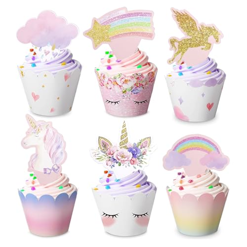 Ovanda 24 Stück Einhorn Tortendekos, Einhorn Kuchendeko Mädchen, Torte Einhorns Deko für Kinder, Tortendeko Einhorns, Tortendeko Mädchen, Deko Kindergeburtstag, Kuchenbecher Dekos Ovanda 24 Stück Einhorn Tortendekos, Einhorn Kuchendeko Mädchen, Torte Einhorns Deko für Kinder, Tortendeko Einhorns, Tortendeko Mädchen, Deko Kindergeburtstag, Kuchenbecher Dekos von Ovanda