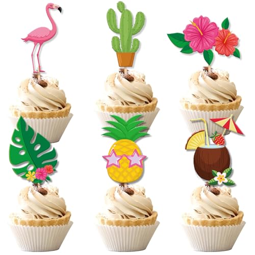 Ovanda 24 Stück Hawaii Party Deko, Cupcake Deko, Hawaii Tortendeko, Flamingo Deko, Ananas Deko, Cocktailschirmchen Gilt für Hawaii Party Deko, Hawaii Dschungel Tortendeko, Hawaii Cupcake Topper Ovanda 24 Stück Hawaii Party Deko, Cupcake Deko, Hawaii Tortendeko, Flamingo Deko, Ananas Deko, Cocktailschirmchen Gilt für Hawaii Party Deko, Hawaii Dschungel Tortendeko, Hawaii Cupcake Topper von Ovanda