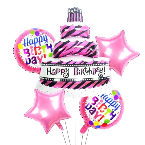 Ovanda 5 Stück Happy Birthday Folienballon, XXL Kuchen Ballon Happy Birthday, Geburtstagsballon Lustig,Runde Helium Ballon,Mädchen Junge Kindergeburtstag Party Deko,Geburtstagsballon Mit Buntem Muster Ovanda 5 Stück Happy Birthday Folienballon, XXL Kuchen Ballon Happy Birthday, Geburtstagsballon Lustig,Runde Helium Ballon,Mädchen Junge Kindergeburtstag Party Deko,Geburtstagsballon Mit Buntem Muster von Ovanda
