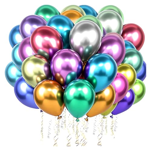 Ovanda 50 Stück 12 Zoll Bunt Metallic Luftballons, Bunt Latex Ballons,Helium Ballons,für Geburtstag Hochzeit Verlobung Jubiläum Baby Shower Festival Picknick Abschluss Weihnachten Oder Jede Party Deko Ovanda 50 Stück 12 Zoll Bunt Metallic Luftballons, Bunt Latex Ballons,Helium Ballons,für Geburtstag Hochzeit Verlobung Jubiläum Baby Shower Festival Picknick Abschluss Weihnachten Oder Jede Party Deko von Ovanda