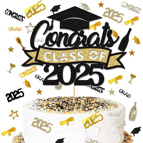 Ovanda Abi 2025 Deko, Kuchentopper, Graduation Deko 2025 Bachelor Deko 350 Stk Konfetti Schwarzes Gold, Abschlusskuchen Dekorationen von 2025, Cupcake Topper, Abschlusskuchentopper Ovanda Abi 2025 Deko, Kuchentopper, Graduation Deko 2025 Bachelor Deko 350 Stk Konfetti Schwarzes Gold, Abschlusskuchen Dekorationen von 2025, Cupcake Topper, Abschlusskuchentopper von Ovanda