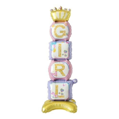 Ovanda XXL Gender Reveal Ballon, Baby Party Dekoration Mädchen, Babyshowerparty Deko, Baby Ballon für Gender Reveal, Babyshowerparty Deko Mädchen Folienballon, Geschlechtsverkündung Baby für Shower von Ovanda