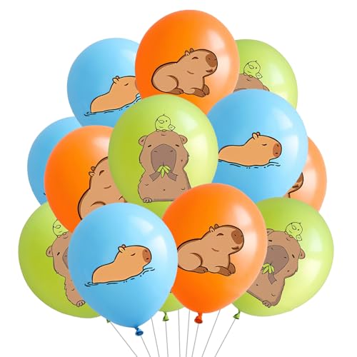 Ovanda Capybara Geburtstag Deko, Kinderluftballons Tiere,15 Stück 12 Zoll Latex Druck Party Animals Capybara Set Ballon, Kinder Geburtstag Mottoparty Dekoration, Capybara Geburtstags Deko Luftballon Ovanda Capybara Geburtstag Deko, Kinderluftballons Tiere,15 Stück 12 Zoll Latex Druck Party Animals Capybara Set Ballon, Kinder Geburtstag Mottoparty Dekoration, Capybara Geburtstags Deko Luftballon von Ovanda