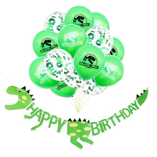 Ovanda Dino Geburtstag Deko Set, Partybanner Happy Birthday Banner Dinosaurier Bunting, Dino Luftballon,Deko Dinosaurier Geburtstags, für Dinosaurier Dschungel Party Geburtstag Dekoration Ovanda Dino Geburtstag Deko Set, Partybanner Happy Birthday Banner Dinosaurier Bunting, Dino Luftballon,Deko Dinosaurier Geburtstags, für Dinosaurier Dschungel Party Geburtstag Dekoration von Ovanda