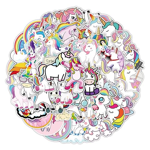 Ovanda Einhorn Sticker Set, 50 Stück Wandtattoo Einhorn, Anime Sticker Set, Cartoon Aufkleber für Auto Laptop Skateboard Fahrrad Moped Motorrad, Geeignet für Erwachsene Kinder, Sticker Kinder Ovanda Einhorn Sticker Set, 50 Stück Wandtattoo Einhorn, Anime Sticker Set, Cartoon Aufkleber für Auto Laptop Skateboard Fahrrad Moped Motorrad, Geeignet für Erwachsene Kinder, Sticker Kinder von Ovanda