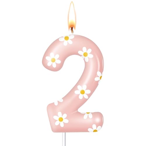 Ovanda Gänseblümchen Geburtstagskerzen, 2 Zahlenkerze, 2 Geburtstag Mädchen Deko, Kerze Deko 2. Geburtstag Mädchens, Tortendeko 2. Geburtstags, für Mädchen Baby Geburtstags Party, Geburtstagskerzen Ovanda Gänseblümchen Geburtstagskerzen, 2 Zahlenkerze, 2 Geburtstag Mädchen Deko, Kerze Deko 2. Geburtstag Mädchens, Tortendeko 2. Geburtstags, für Mädchen Baby Geburtstags Party, Geburtstagskerzen von Ovanda